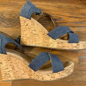 TOMS Denim Wedge Sandals